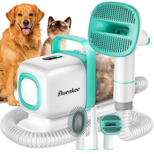 Buenkee Dog Grooming Vacuum, Dog Hair Vacuum for Shedding Grooming, Low Noise Pet Grooming Vacuum for Dogs, Dog Grooming Kit with 15kpa Vacuum for Pet Hair