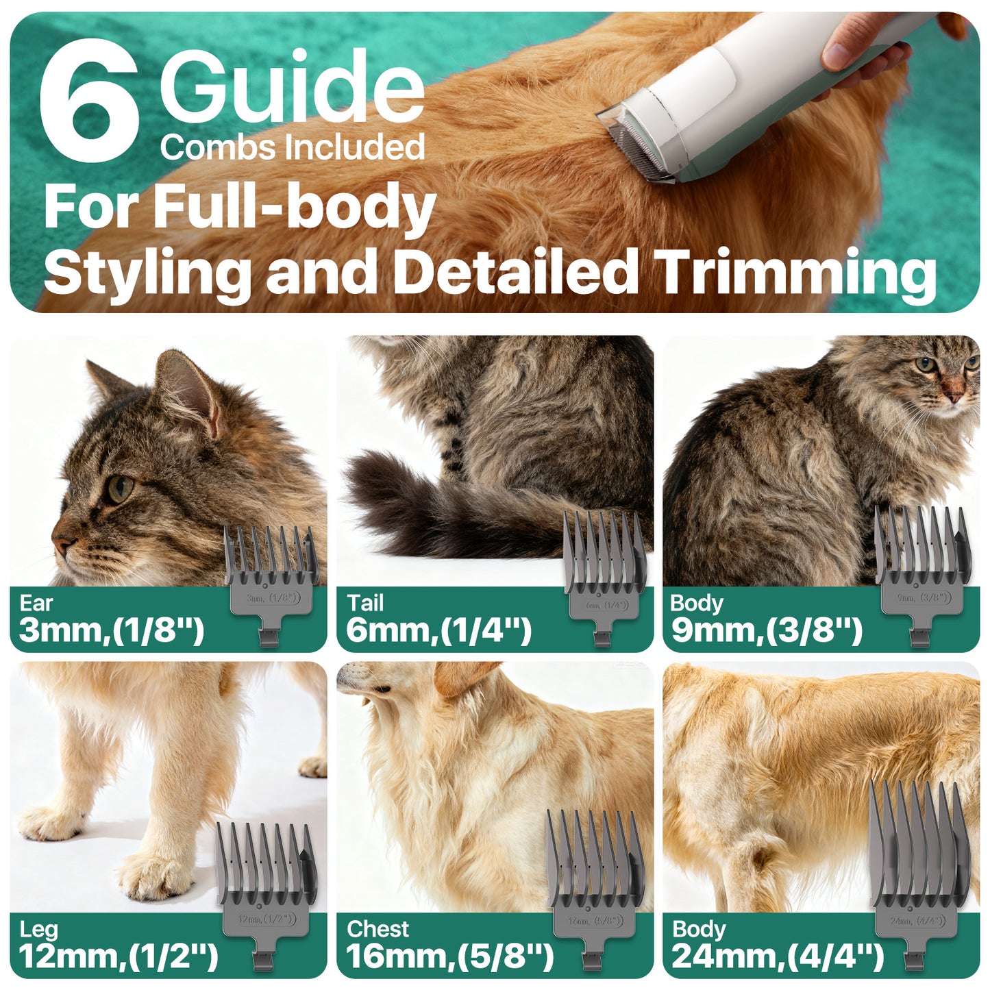 Buenkee Dog Grooming Vacuum Kit, 15000Pa Clipper, Shedding Brush, 2L, Green