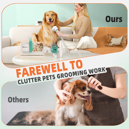 Buenkee Dog Grooming Vacuum, Dog Hair Vacuum for Shedding Grooming, Low Noise Pet Grooming Vacuum for Dogs, Dog Grooming Kit with 15kpa Vacuum for Pet Hair