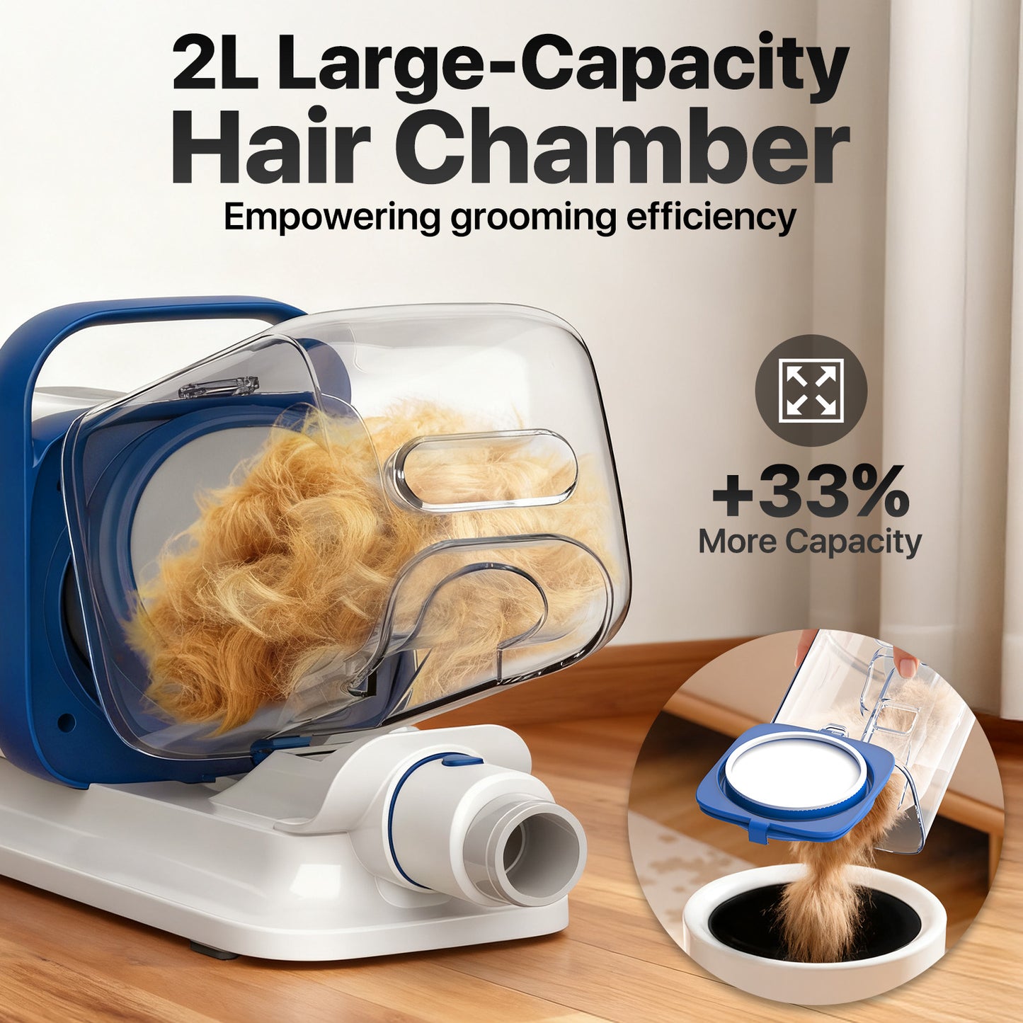 Buenkee Dog Grooming Vacuum Kit, 15000Pa Clipper, Shedding Brush, 2L, White