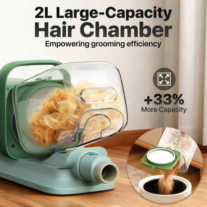 Buenkee Dog Grooming Vacuum Kit, 15000Pa Clipper, Shedding Brush, 2L, Green