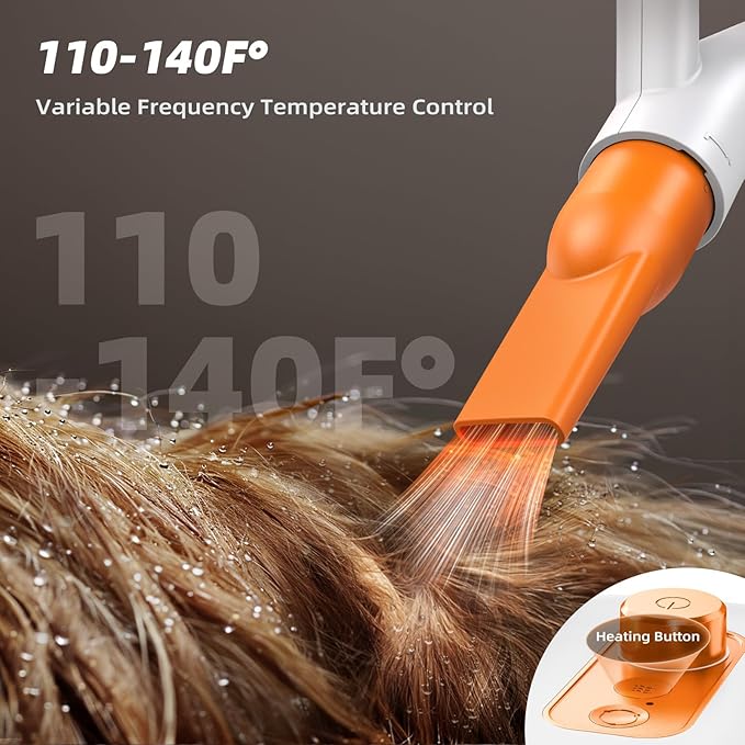 Buenkee Professional Dog Hair Dryer for Grooming - 140M/S High Velocity Pet Blow Dryer with Adjustable Airflow Speed and Cycling Heating, Dog Cat Blower with 4 Nozzles and Up to 6.56ft Flexible Hose